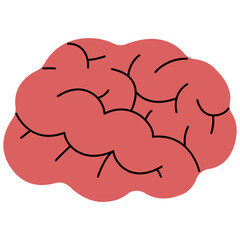 Brain on a white background, vector illustration.
