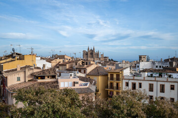 Aerial view of Palma de Mallorca, Spain.