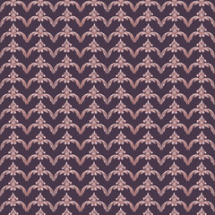 Hand drawn watercolor vintage ornament seamless pattern. Baroque illustration isolated on brown background. Can be used for textile, fabric and other printed products.