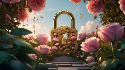 Illustration of a broken heart on a bright background of Valentine's 2 Day, 3D rendering

