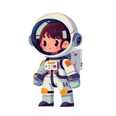 Cute little girl wear astronaut costume