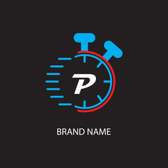 P letter logo modern logo design on black color background
