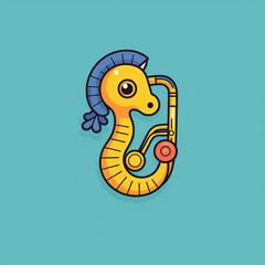 Fototapeta premium Serenading_Seahorse_Seahorse_serenading_with