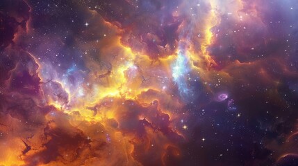 Fototapeta premium Abstract cosmic journey, colorful space nebula and stars, capturing the beauty of the universe for educational and natural world exploration purposes