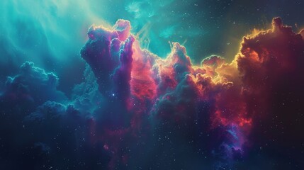 Abstract cosmic journey, colorful space nebula and stars, capturing the beauty of the universe for educational and natural world exploration purposes