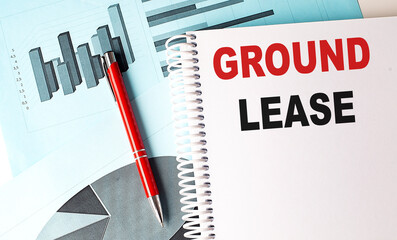 GROUND LEASE text on notebook on chart background