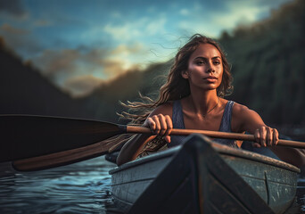 Lady with kayak