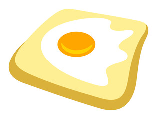 Toast, bread with egg. Food, meal, breakfast, canteen and catering, illustration