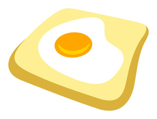 Toast, bread with egg. Food, meal, breakfast, canteen and catering, illustration