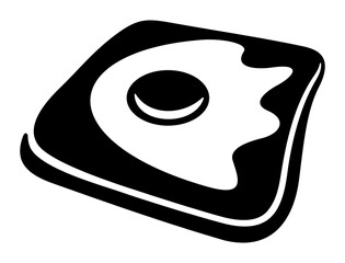 Toast, bread with egg. Food, meal, breakfast, canteen and catering, illustration