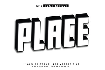 Place text effect editable text effect