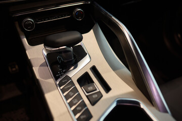 Macro shot of a car gear lever an essential auto part