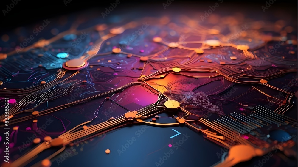 Poster electronic circuit board with computer