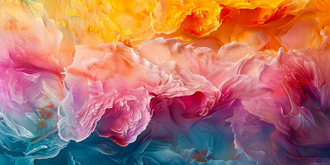 Vibrant Floral Waves Abstract: Artistic Color Explosion Background, Rich in Diversity and History