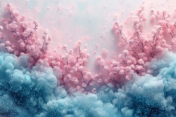 Illustration of  blue and pink coloring background, high quality, high resolution