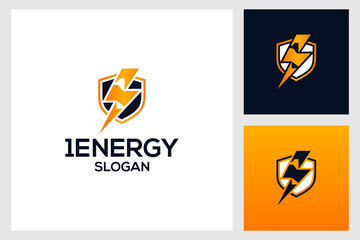 Energy number 1 logo. electrical number 1 logo