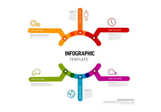 Multipurpose infographic layout template with big center and six smaller elements