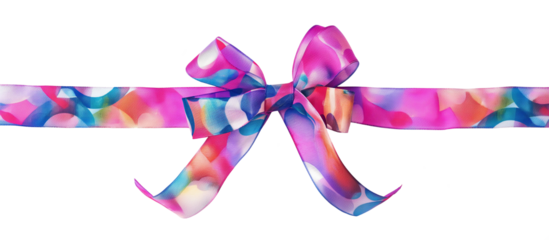 A colorful ribbon with a bow on it