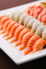 a variety of sushi on a plate