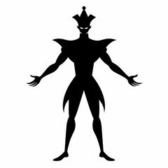 circus man black color silhouette, white background