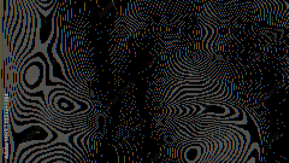 Poster Analog Static Noise Glitch Effect. Digital Pixel Noise. VHS Corrupted Signal. Damaged Error Television Image. Vector illustration.
