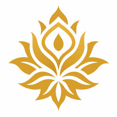 Golden color Floral Ornament Design vector illustration