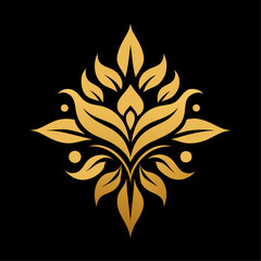 Golden color Floral Ornament Design vector illustration
