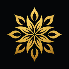 Golden color Floral Ornament Design vector illustration