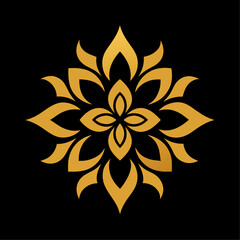 Golden color Floral Ornament Design vector illustration