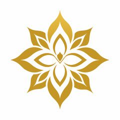 Golden color Floral Ornament Design vector illustration