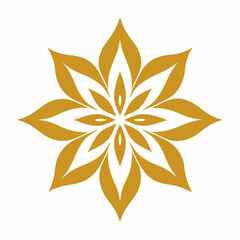 Golden color Floral Ornament Design vector illustration