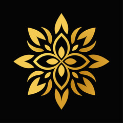 Golden color Floral Ornament Design vector illustration