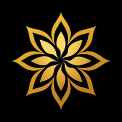 Golden color Floral Ornament Design vector illustration