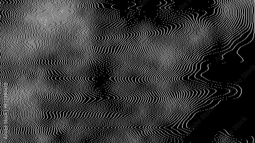 Poster Analog Static Noise Glitch Effect. Digital Pixel Noise. VHS Corrupted Signal. Damaged Error Television Image. Vector illustration.
