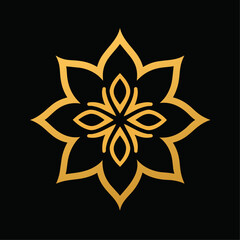 Islamic Golden color ornament vector art illustration