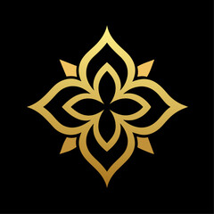 Islamic Golden color ornament vector art illustration