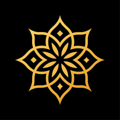 Islamic Golden color ornament vector art illustration