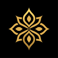 Islamic Golden color ornament vector art illustration