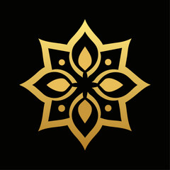 Islamic Golden color ornament vector art illustration