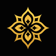 Islamic Golden color ornament vector art illustration