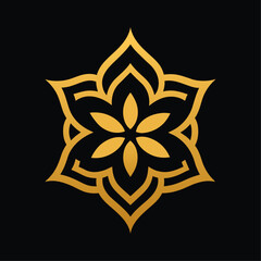 Islamic Golden color ornament vector art illustration