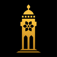 Islamic Golden color ornament vector art illustration