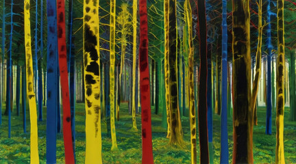 Vibrant Spectrum, Abstract colorful Forest