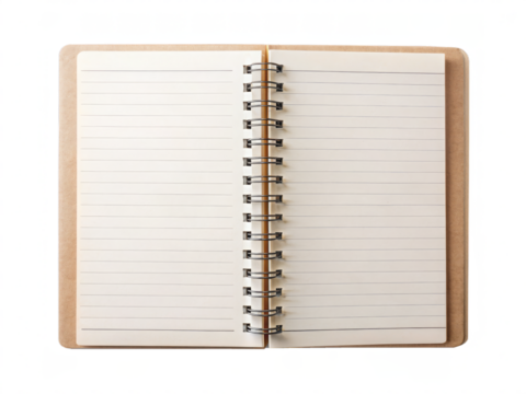  a close-up of an open spiral notebook with lined pages