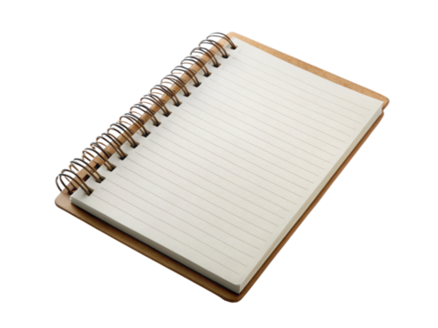  a close-up of an open spiral notebook with lined pages