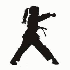 Obraz premium karate silhouette vector