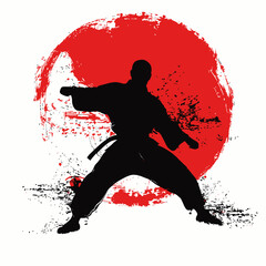 karate silhouette vector