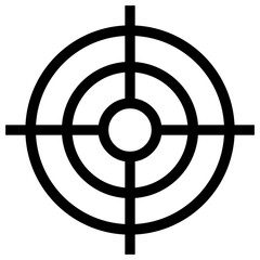 
Illustration showing a black shooting target icon on a white background