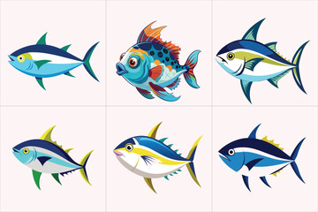 Print Tuna Fish vector illustration