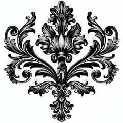 Obraz premium black and white floral ornament
